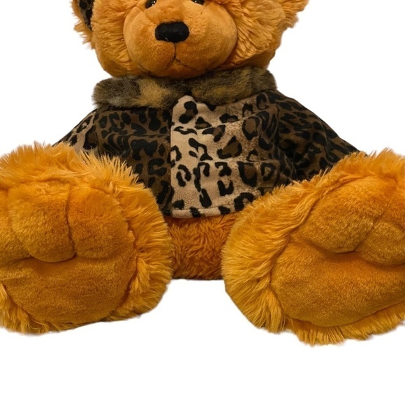 JC Penney HOLIDAY COLLECTION Vintage Plush Bear 2001 Leopard Print 28” - Picture 4 of 7